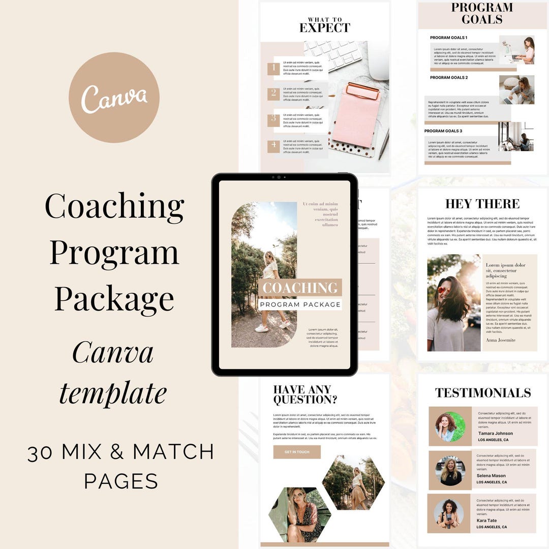 Coaching Program Canva Template US A4 - Etsy