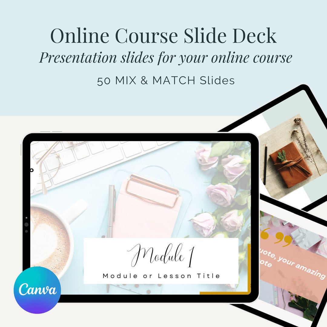 Online Course Slide Deck Templates for Canva Course Template, Course ...