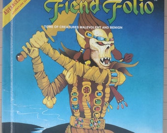 Fiend Folio, An Advanced Dungeons & Dragons 1st Edition Vintage TSR Hardcover UK Monster Book by Don Turnbull, TSR2012,  Gd/VG