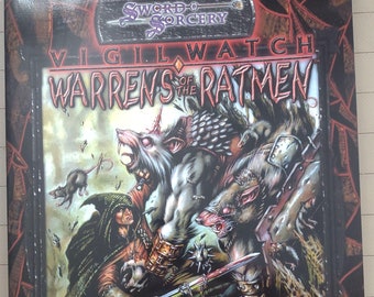 Scarred Lands Vigil Warch Warrens of the Ratmen for Dungeons and Dragons 3.0 Edition, Vintage D20 Sourcebook Sword & Sorcery VG/EX
