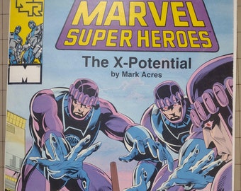 MX2 Marvel Super Heroes Official Advanced Game Adventure The X-Potential by Mark Acres Vintage TSR Superhero Module GD/VG
