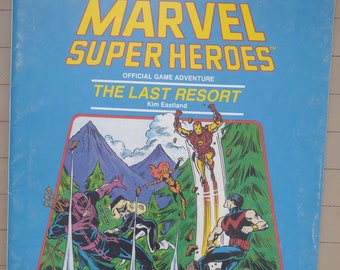 MH7 Marvel Super Heroes Official Advanced Game Adventure The Last Resort by Kim Eastland Vintage TSR Module West Coast Avengers GD/GD