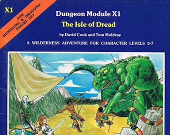 X1 The Isle of Dread, A Dungeons & Dragons Wilderness Adventure for the Expert Set, Vintage TSR Module, TSR9043, Set in Known World