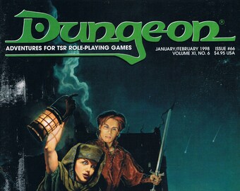 Dungeon Magazine #66 Dungeons and Dragons Adventures for DnD and AD&D 1st and 2nd Edition Published January/February 1998 GD/VG
