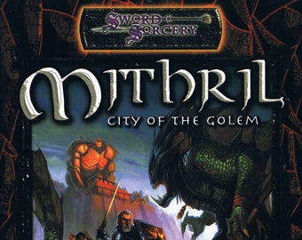 Mithril: City of the Golem An Accessory for the Scarred Lands Campaign Setting Dungeons and Dragons 3.0 Edition, Vintage  d20 System Book