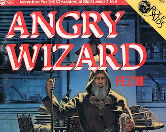 Vintage Role Aids Adventure Angry Wizard Fez III Suitable for Advanced Dungeons & Dragons 1st Edition GD/GD