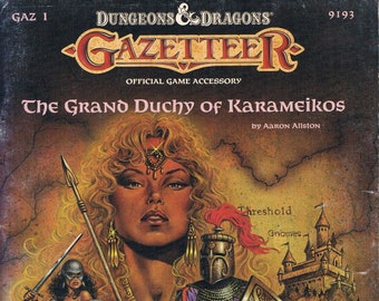 Gazetteer 1 The Grand Duchy of Karameikos for Dungeons and Dragons Adaptable to AD&D 1st, 2nd Edition Vintage Fantasy Accessory 1987 GD/GD
