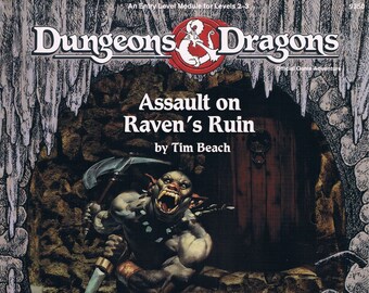 Assault on Raven's Ruin, Advanced Dungeons & Dragons 2nd Edition Official Game Adventure, Vintage Module, by Tim Beach TSR9528 EX Shrinkwrap