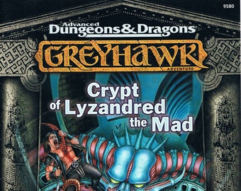 Crypt of Lyzandred the Mad, Advanced Dungeons & Dragons 2nd Edition Adventure,  Volume 2 of the Lost Tombs Series Vintage TSR Module VG/VG