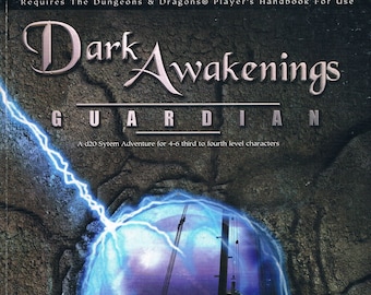 Dark Awakenings Guardian, A d20 System Adventure Module for D&D 3rd Edition (3e) by Auran D20, Vintage RPG Goodness from 2001! With CD Gd/Vg