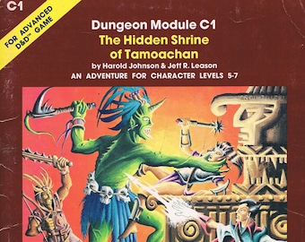 C1 The Hidden Shrine of Tamoachan TSR9032, Advanced Dungeons & Dragons 1st Edition Adventure Module, Vintage TSR World of Greyhawk, Good/Inc