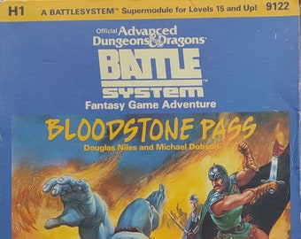 H1 Bloodstone Pass TSR9122 Vintage TSR Forgotten Realms Battlesystem Adventure for Advanced Dungeons & Dragons 1st Edition, Fr/Vg Complete!!