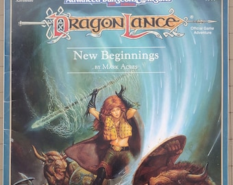 DLS1 New Beginnings  Vintage Advanced Dungeons & Dragons 2nd Edition DragonLance Official Game Adventure by Mark Acres GD/VG