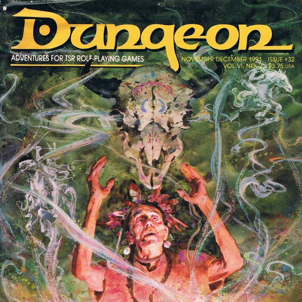 Dungeon Magazine #32 Dungeons and Dragons Adventures for AD&D 2nd Edition Published November / December 1991 GD/GD