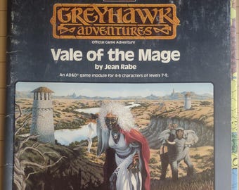 Vale of the Mage, Advanced Dungeons & Dragons 2nd Edition Adventure, WG12, TSR9270, Published by TSR, Vintage World of Greyhawk GD/VG MaP!