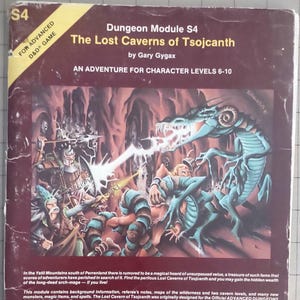 S4 The Lost Caverns of Tsojcanth TSR9061, Advanced Dungeons & Dragons 1st Edition Vintage TSR Greyhawk Adventure Module by Gary Gygax, Fair