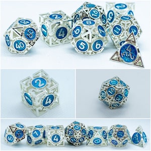 Deadly Arrow Dice 7 Die Polyhedral Dice Set, Metal Dice Dungeons & Dragons For Making Jewelry, Plaques Plus Free Dice