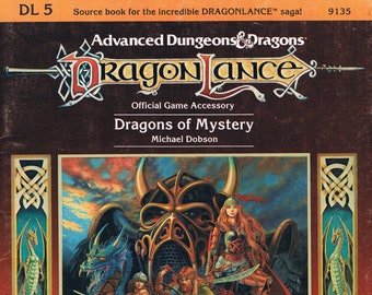 DL5 Dragons of Mystery TSR9135, Vintage TSR DragonLance Accessory for Advanced Dungeons and Dragons 1st Edition World of Krynn GD/VG