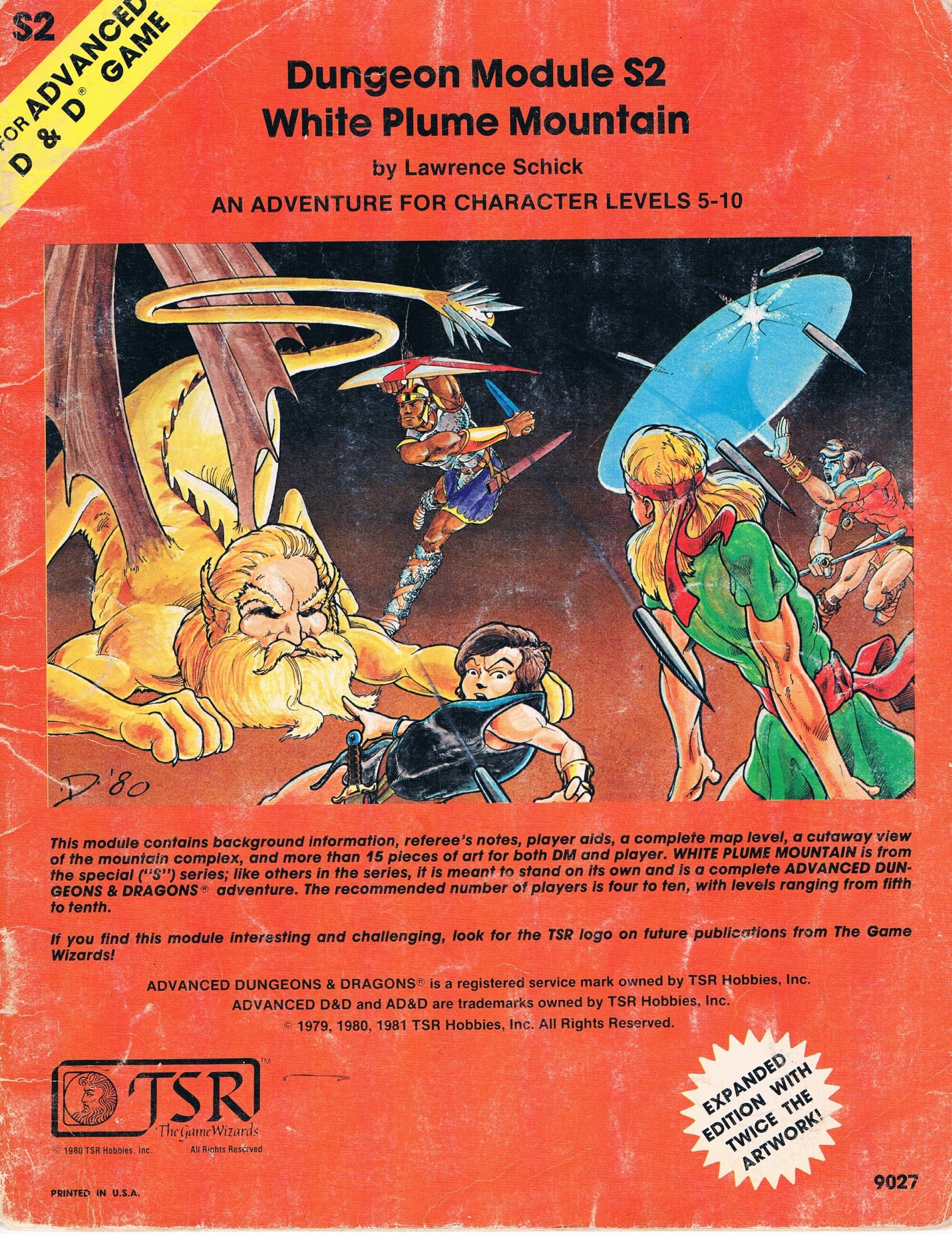 S2 White Plume Mountain TSR9027, Advanced Dungeons & Dragons