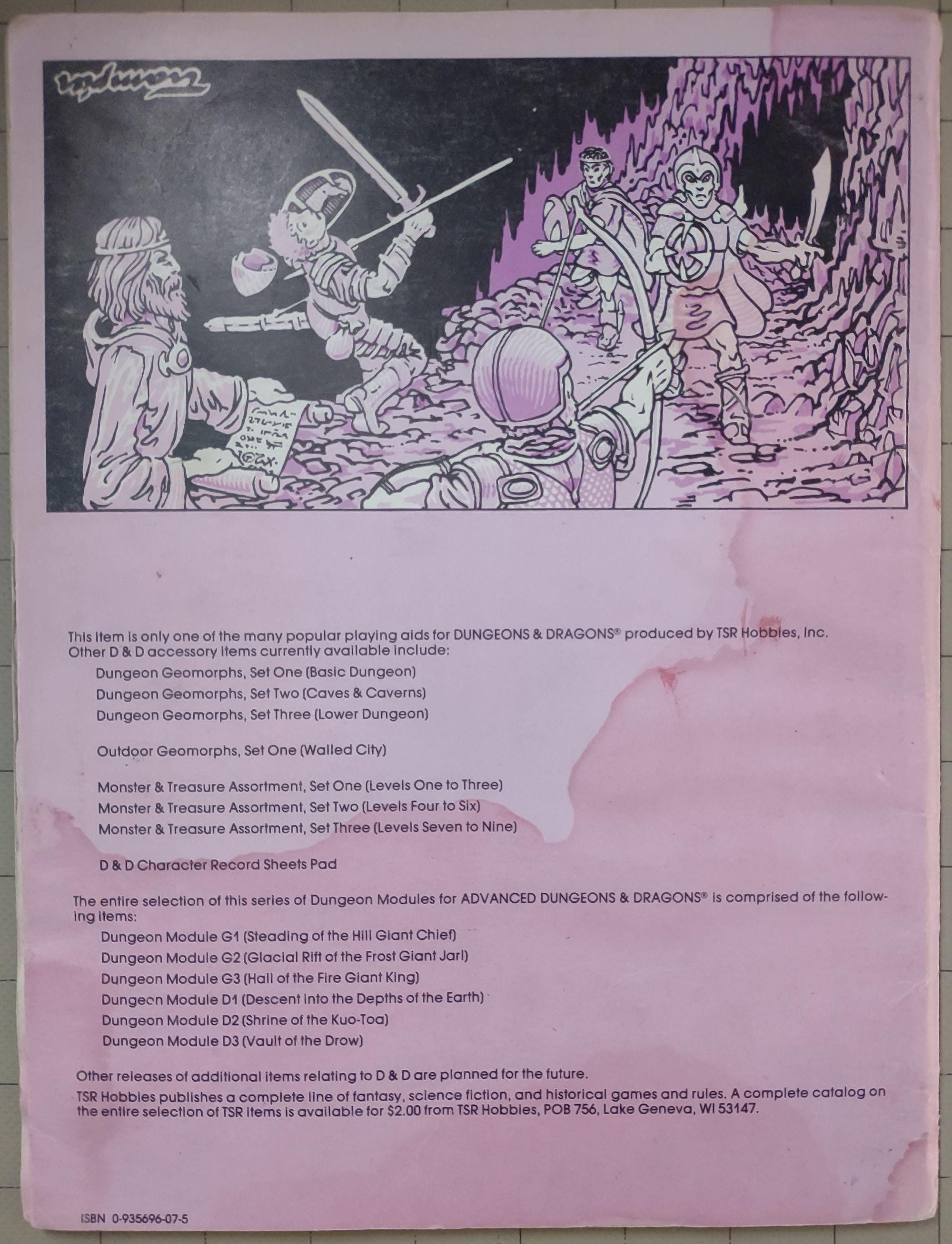 Vault of the Drow D3 Vintage Monochrome, Advanced Dungeons