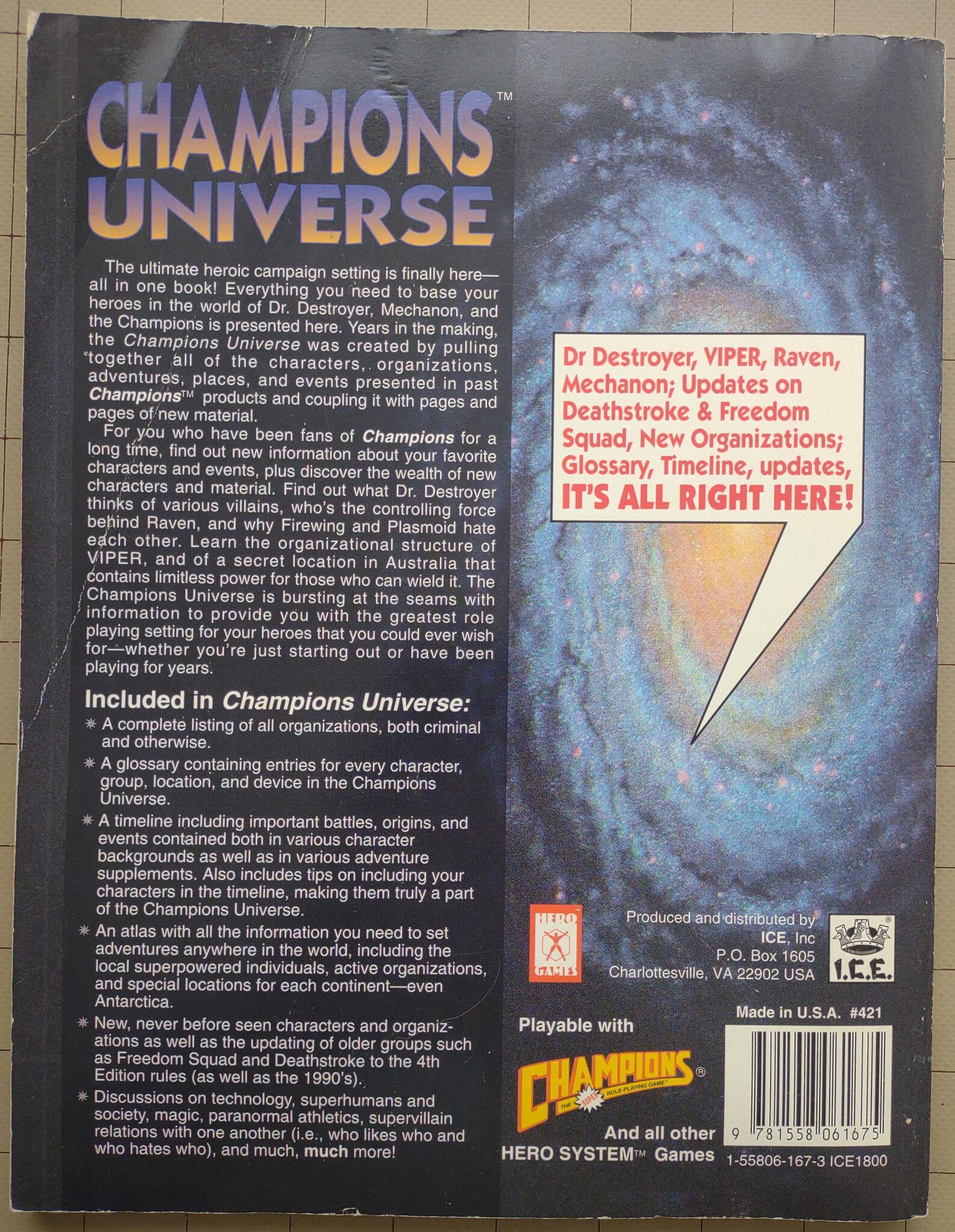 Champions Universe Vintage 4th Edition RPG Superhero Sourcebook by Monte Cook Published by I.C.E ...