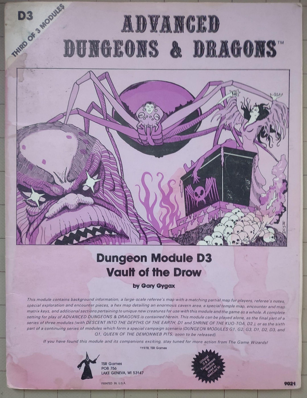D＆D Vault of the Drow D3 Vintage Monochrome, Advanced Dungeons