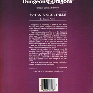 AD&D - Module UK4 - When A Star Falls - TSR - État Correct