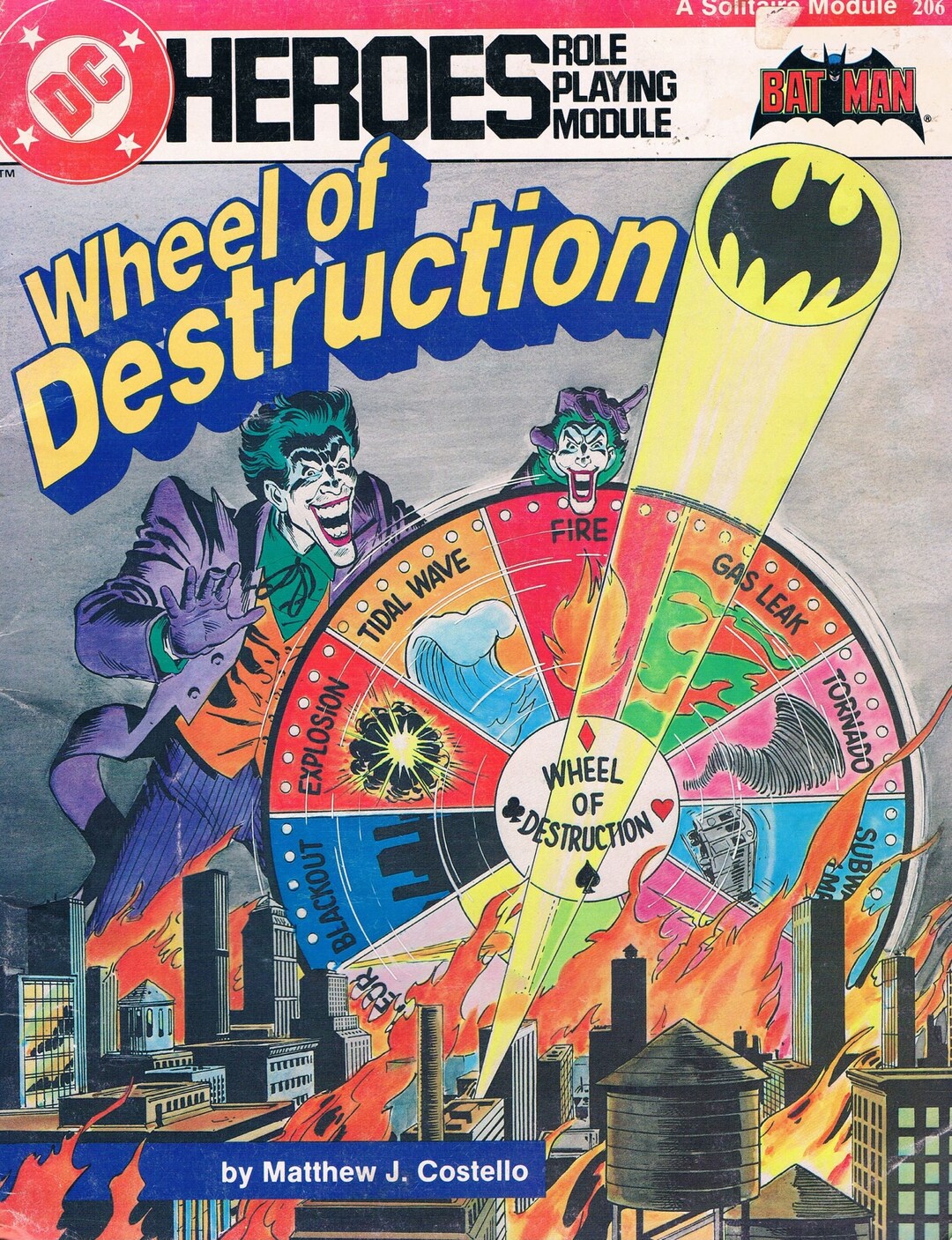 DC Heroes: Wheel of Destruction Batman Solitaire Adventure From Mayfair ...