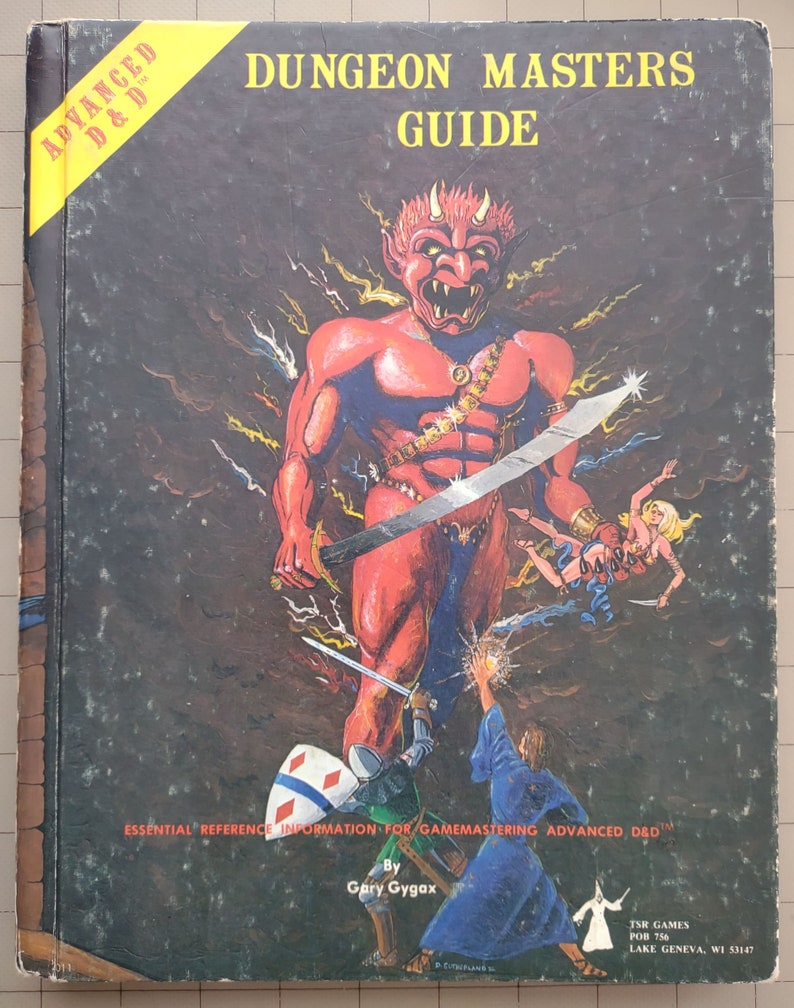 Dungeon Master's Guide TSR2011 Vintage TSR AD&D First Edition Hardcover Core Rulebook by Gary Gygax Efreeti Cover, Good/Good image 2