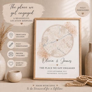 Personalised Engagement Map Print | Custom Proposal Location Keepsake (A4)
