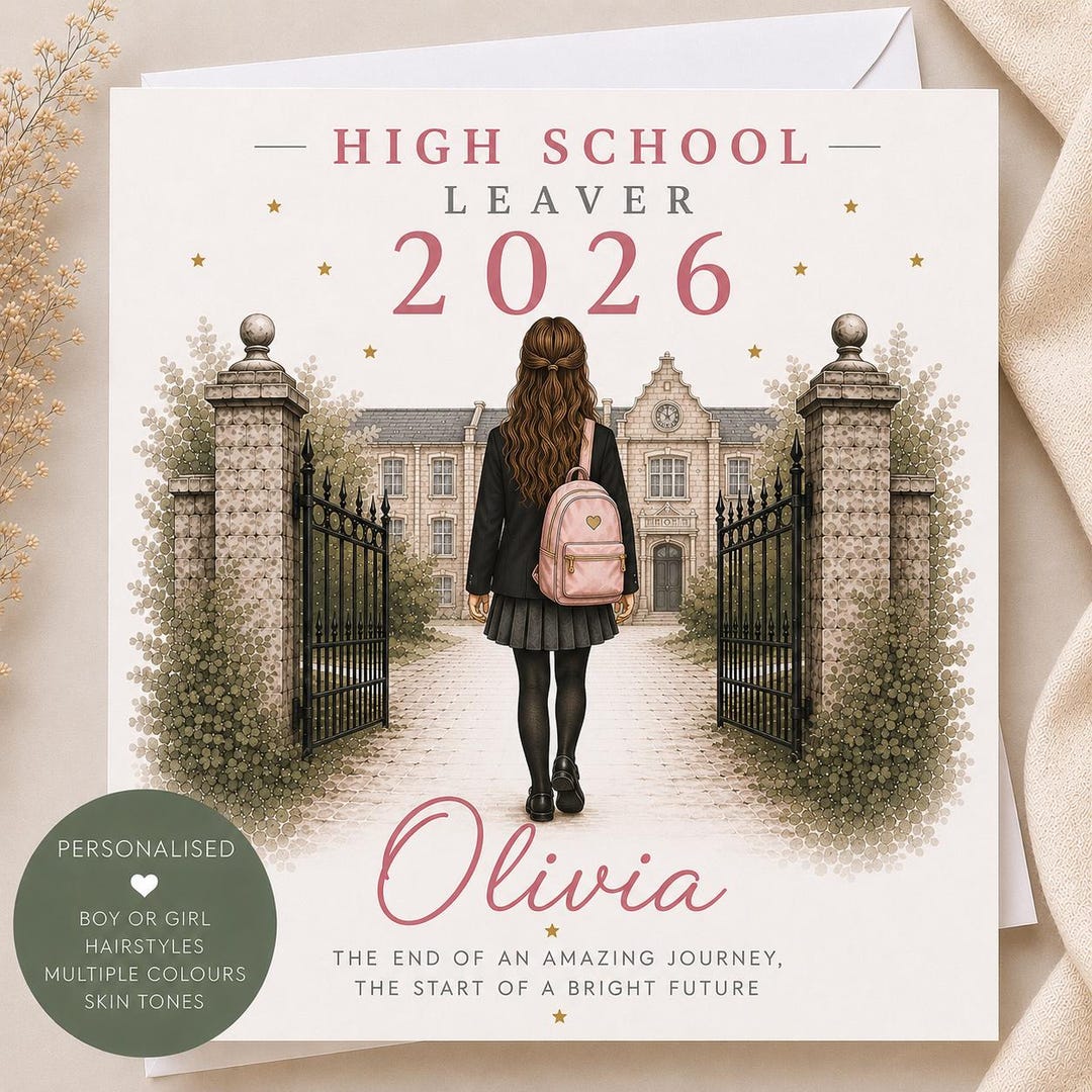 Leaver Card. Amazon Personalised High School Leaver Card 2026, Secondary School Graduation ...