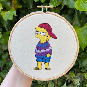Lisa Simpson Hippie 5 Inch Embroidery Hoop.
