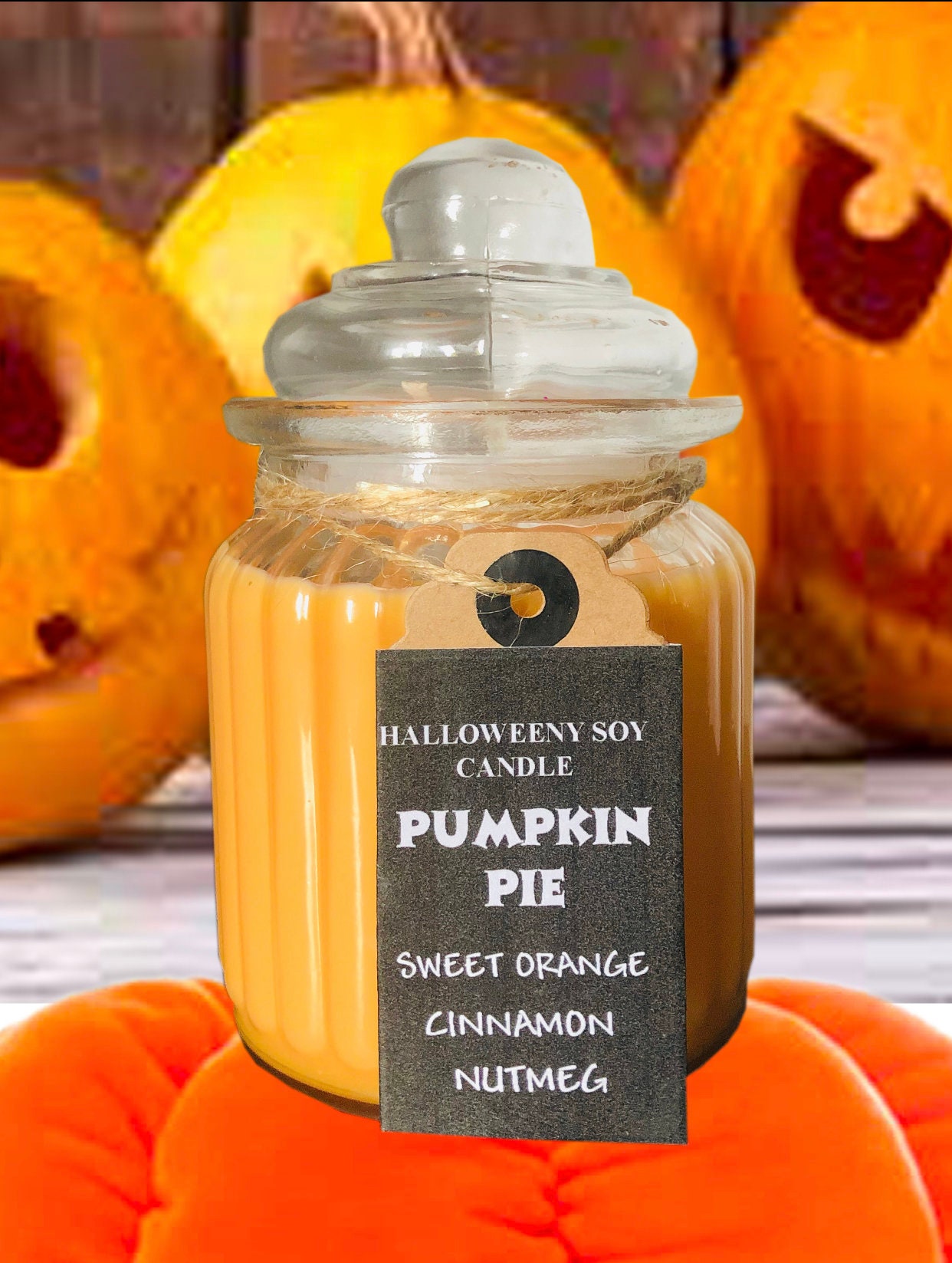 PUMPKIN PIE CANDLE Autumn Soy Scented Candle Pumpkin Pie Etsy