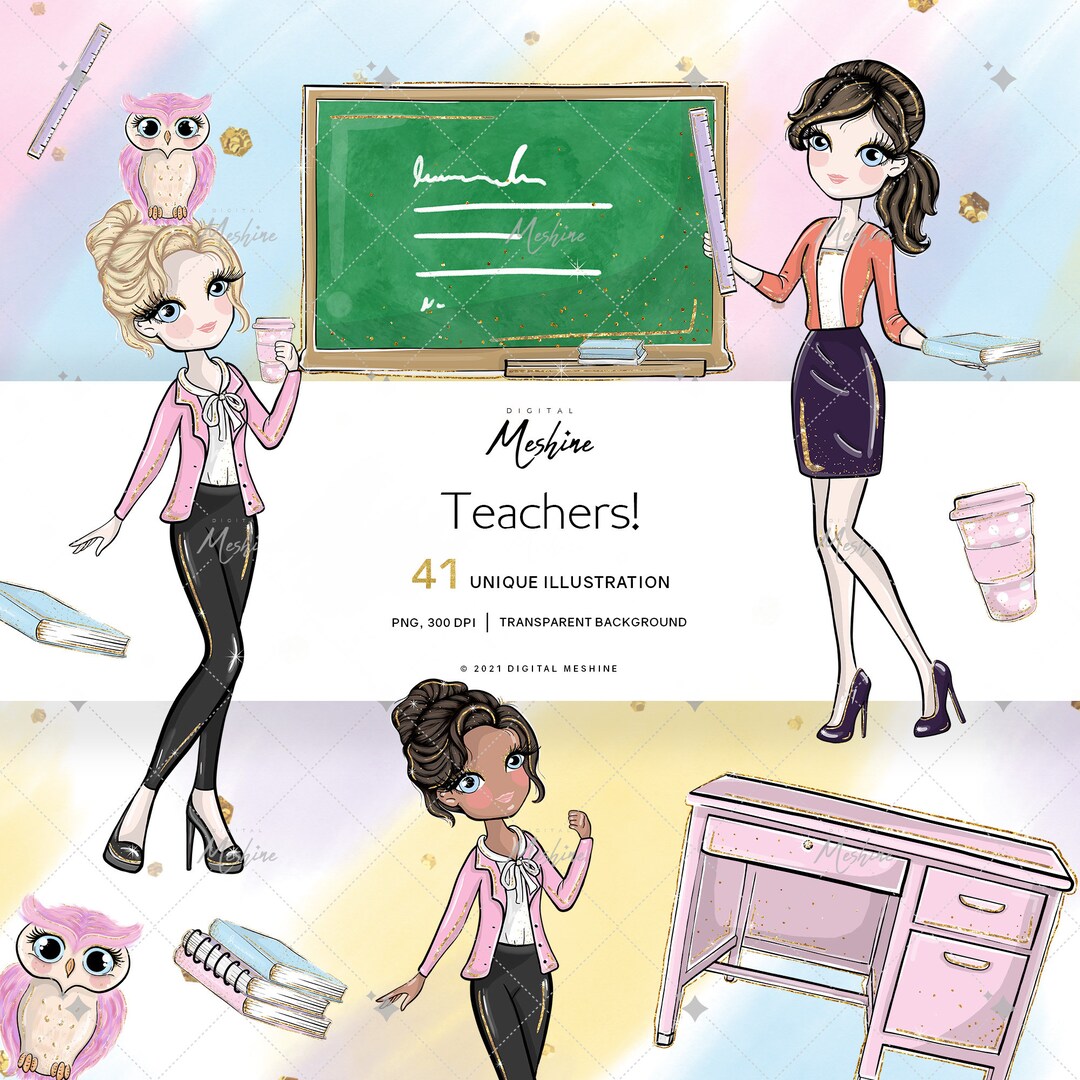 Teacher clipart teacher planner stickers teacher planner etsy