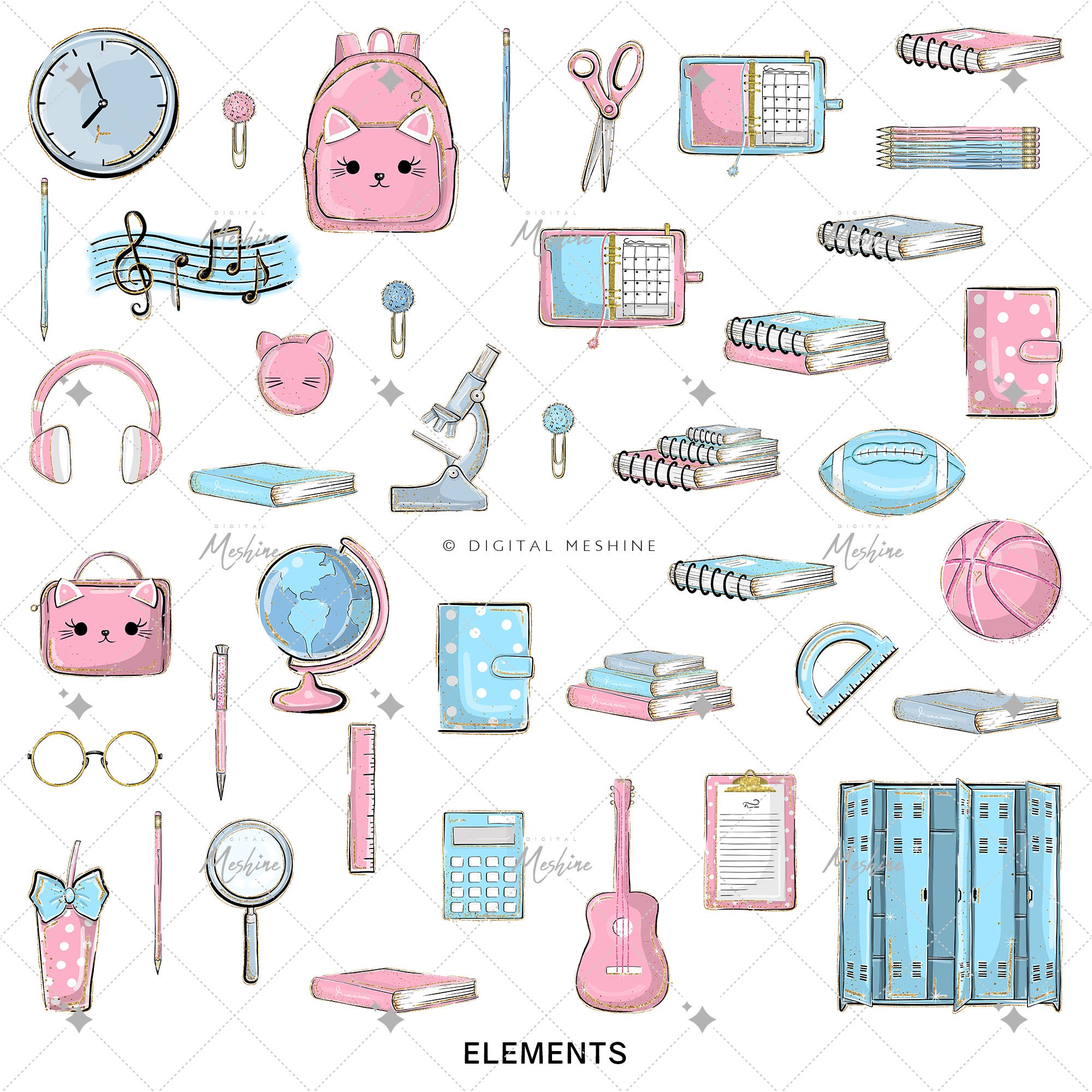 Back to School Clipart Schulsticker Schule Druckbare | Etsy