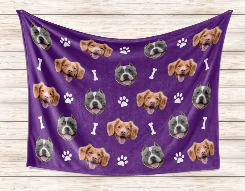 Custom Dog Face BlanketsPersonalized Pet Photo Blanket Dog Etsy
