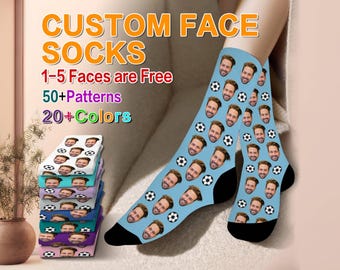 Customized face Socks, Soccer/Volleyball/Basketball /Baseball Pattern Socks,, Funny Socks,Custom Gift Idea, Class of 2026, Graduation Gift