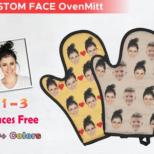 Custom Face Oven Mitt, Personalized Photo Mitt, Funny Face OvenMitt, Gift for dad, Gift for Christmas,Valentine's Day, back to school gift