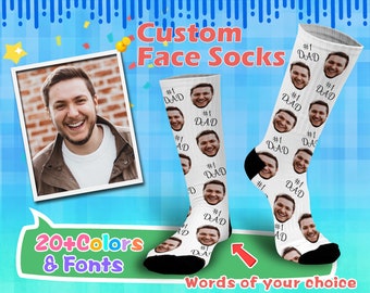 Custom face socks, Put Any Face and Text On The Socks , socks with text,  Socks for father,  Photo socks, Grandpa Socks, Father's day Gift