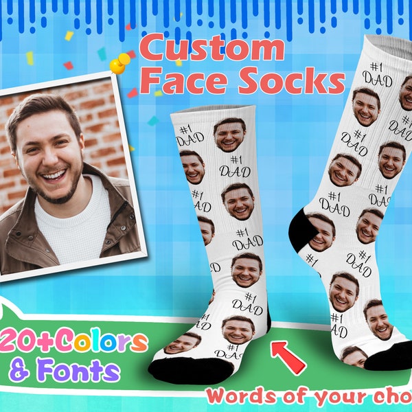 Custom face socks, Put Any Face and Text On The Socks , socks with text,  Socks for father,  Photo socks, Grandpa Socks, Valentine's Day