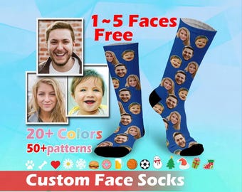 Customized face Socks,Put Any Faces On socks,Custom Sock with text,Funny faces on Socks,gift for dad/grandpa,Class of 2025,Father&#39;s Day Gift