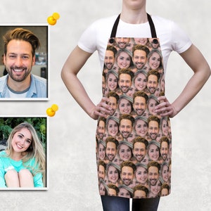 Custom Face Apron, Personalized Photo Apron for Women and Men, Funny Crazy Face Kitchen Apron Kitchen, Valentine's Day, back to school gift