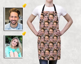 Custom Face Apron, Personalized Photo Apron for Women and Men, Funny Crazy Face Kitchen Apron Kitchen, Valentine's Day, back to school gift