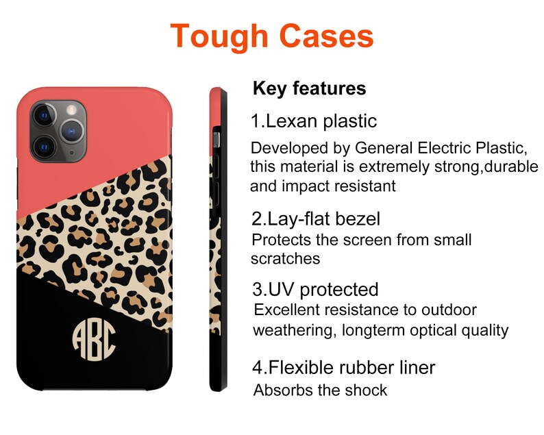 Leopard Phone Case Monogram, Custom Colors Cheetah Leopard Print with Monogram, Galaxy S23 Plus, iPhone 16 Pro Max,Valentine's Day 画像 8