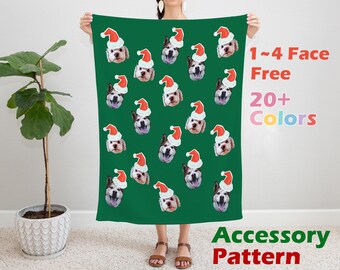Custom Chirstmas Blanket, Pet Face Blanket, Merry Christmas Blanket, Chirstmas Gift,Photo Gifts, Holiday Blanket,Cat Blanket,Father's Day