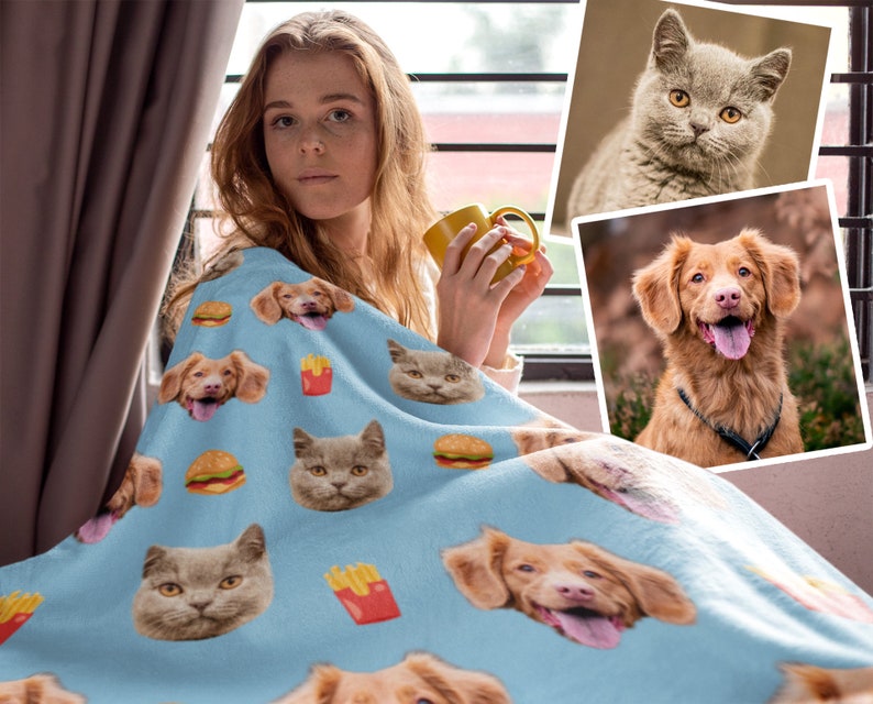 Custom Dog Face BlanketsPersonalized Pet Photo Blanket Dog Etsy