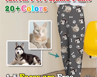 Custom Dog Face Pajama, Personalized Pet Photo Pajamas, Custom Pajama Pants, Dog Pajama, Cat Pajama, Personalized Gift,Happy Father's Day