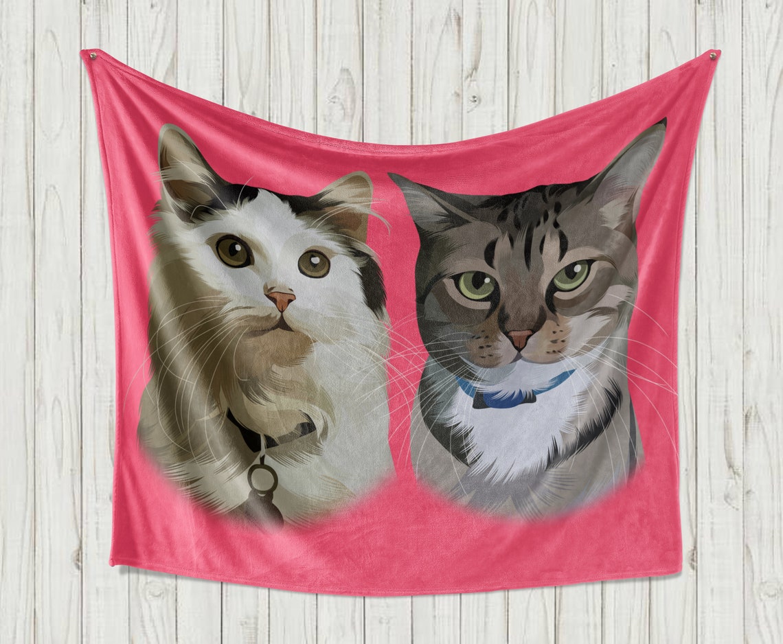 Dog Custom Blanket Pet Blanket Cat Portrait Blanket Pet Etsy