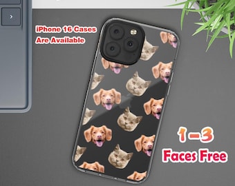 Customized PET Phone Case,Dog Cat Horse Phone Case,Custom Photo iPhone 16 Pro Clear Case,Galaxy S23 Plus,Father’s Day,Happy Mother's Day