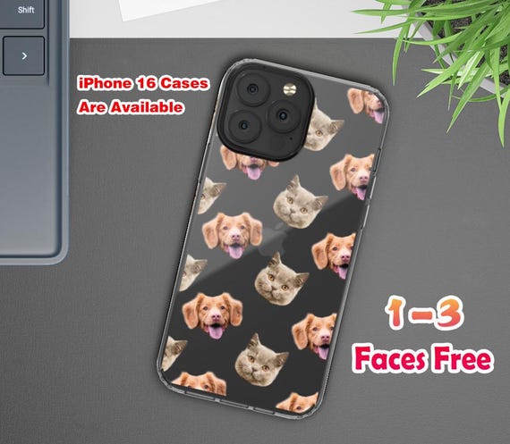Customized PET Phone Case,Dog Cat Horse Phone Case,Custom Photo iPhone 16 Pro Clear Case,Galaxy S23 Plus,Father’s Day,Happy Mother's Day